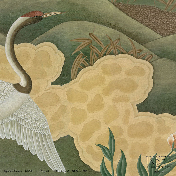 Schumacher Japanese Cranes Original Wallpaper IK3500