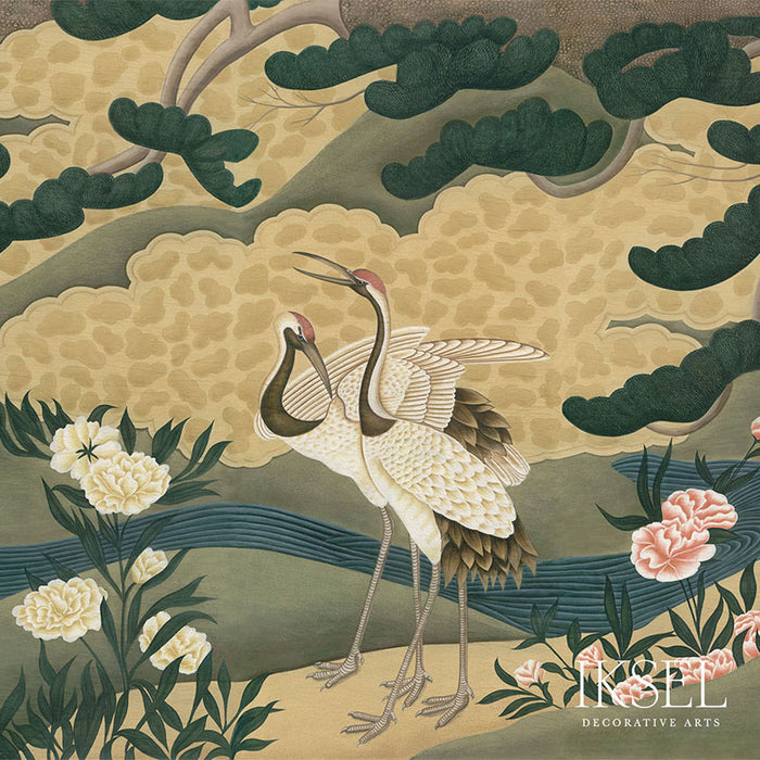 Schumacher Japanese Cranes Original Wallpaper IK3500