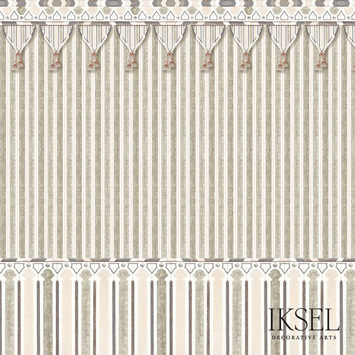 Schumacher Kubilai's Tent Beige Wallpaper IK3602