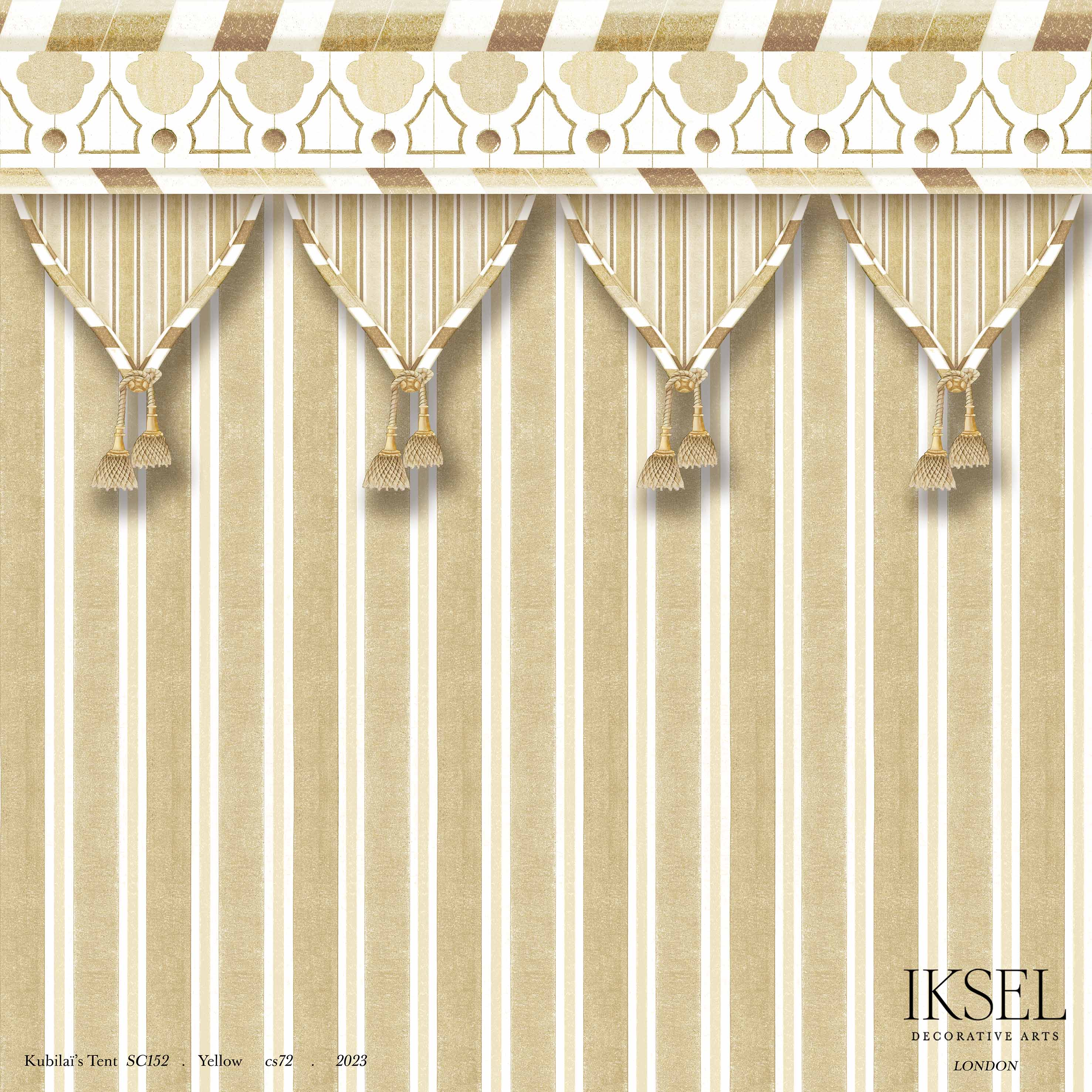 Schumacher Kubilai's Tent Yellow Wallpaper IK3603