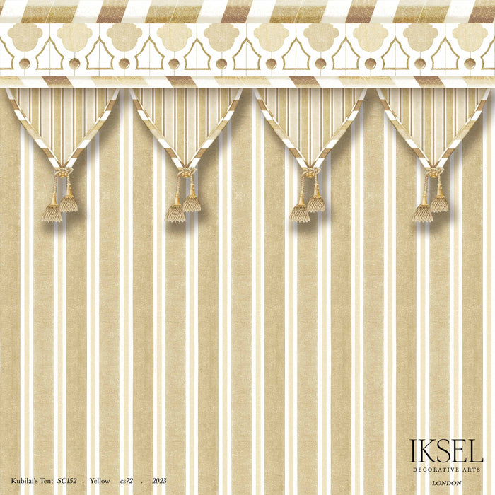 Schumacher Kubilai's Tent Yellow Wallpaper IK3603