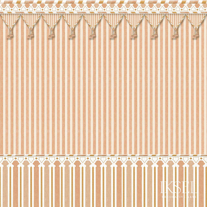 Schumacher Kubilai's Tent Terra Cotta Wallpaper IK3604