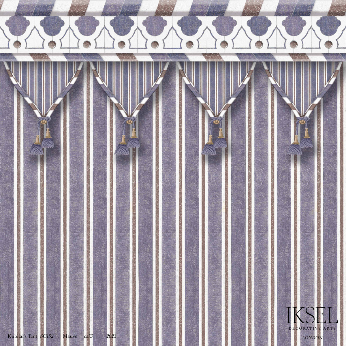 Schumacher Kubilai's Tent Mauve Wallpaper IK3606