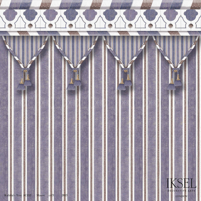 Schumacher Kubilai's Tent Mauve Wallpaper IK3606