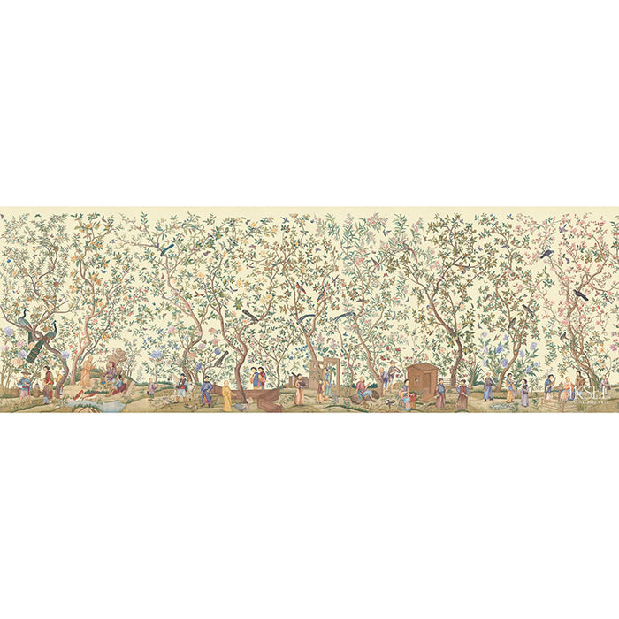 Schumacher Qianlong Garden Ivory Wallpaper IK4102