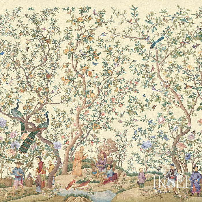 Schumacher Qianlong Garden Ivory Wallpaper IK4102