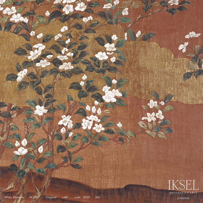 Schumacher White Blossom Original Wallpaper IK4200