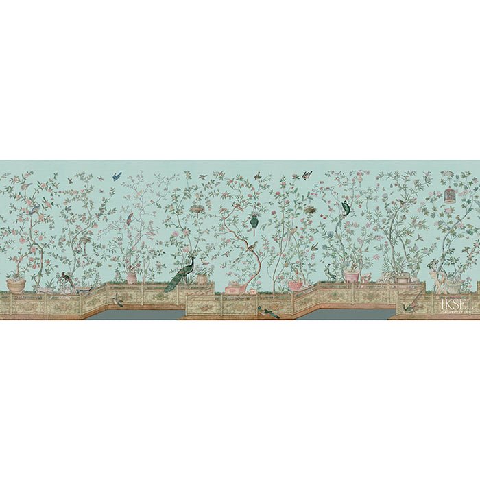 Schumacher Xanadu Balustrade Celadon Wallpaper IK4304