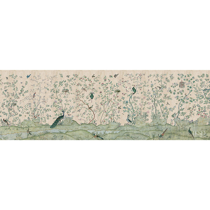 Schumacher Xanadu Landscape Crackled Beige Wallpaper IK4403