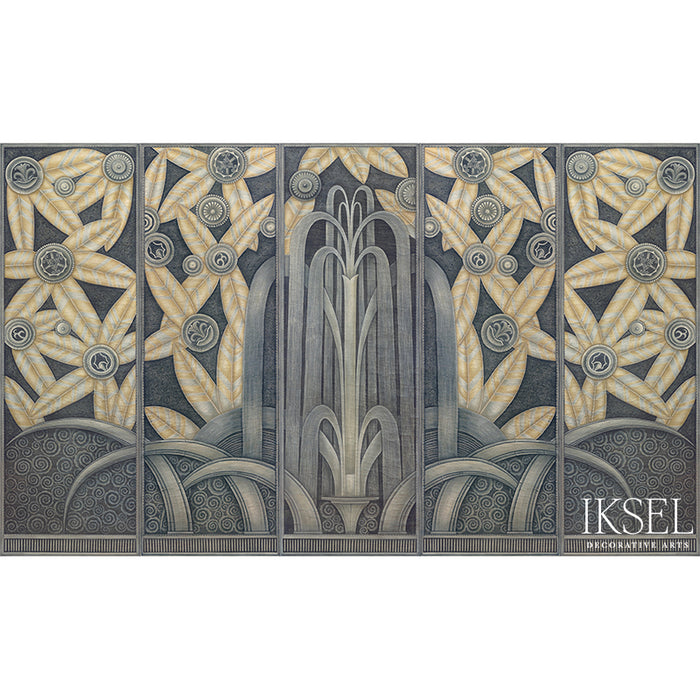 Schumacher Art Deco Fountain Original Wallpaper IK6000