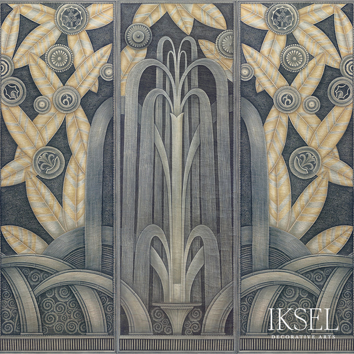 Schumacher Art Deco Fountain Original Wallpaper IK6000