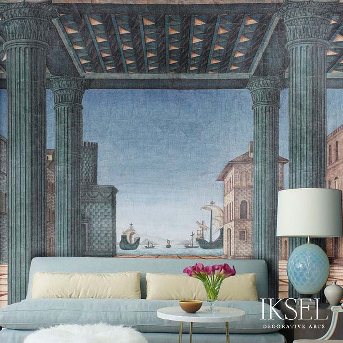 Schumacher Brunelleschi Perspective Multicolor Wallpaper IK6200