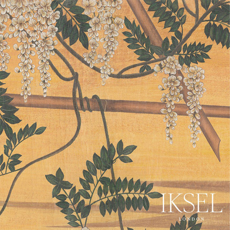 Schumacher Wisteria In Landscape Gouache Wallpaper IK6700