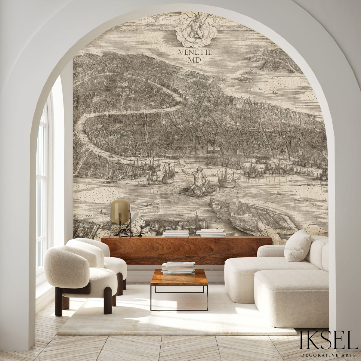 Schumacher View Of Venice Sepiatones Wallpaper IK6800