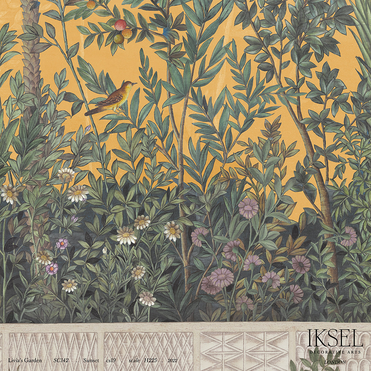 Schumacher Livia's Garden Sunset Wallpaper IK7002