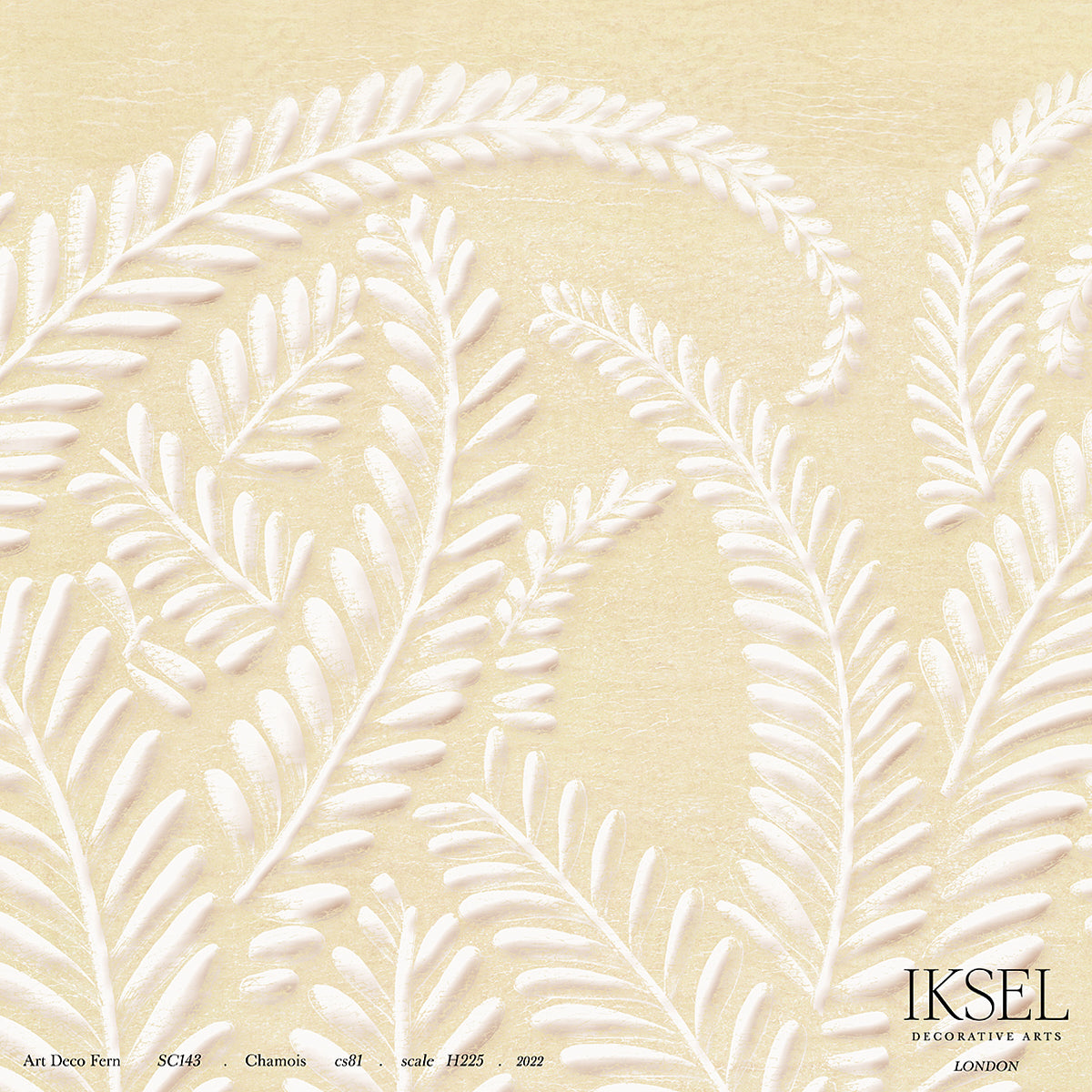 Schumacher Art Deco Fern Chamois Wallpaper IK7100