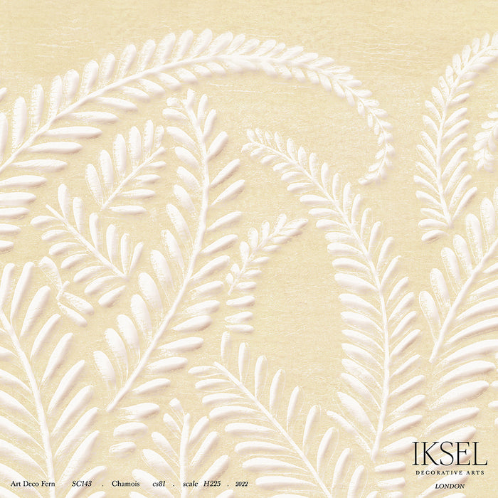 Schumacher Art Deco Fern Chamois Wallpaper IK7100