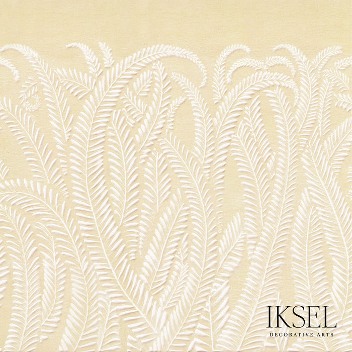 Schumacher Art Deco Fern Chamois Wallpaper IK7100