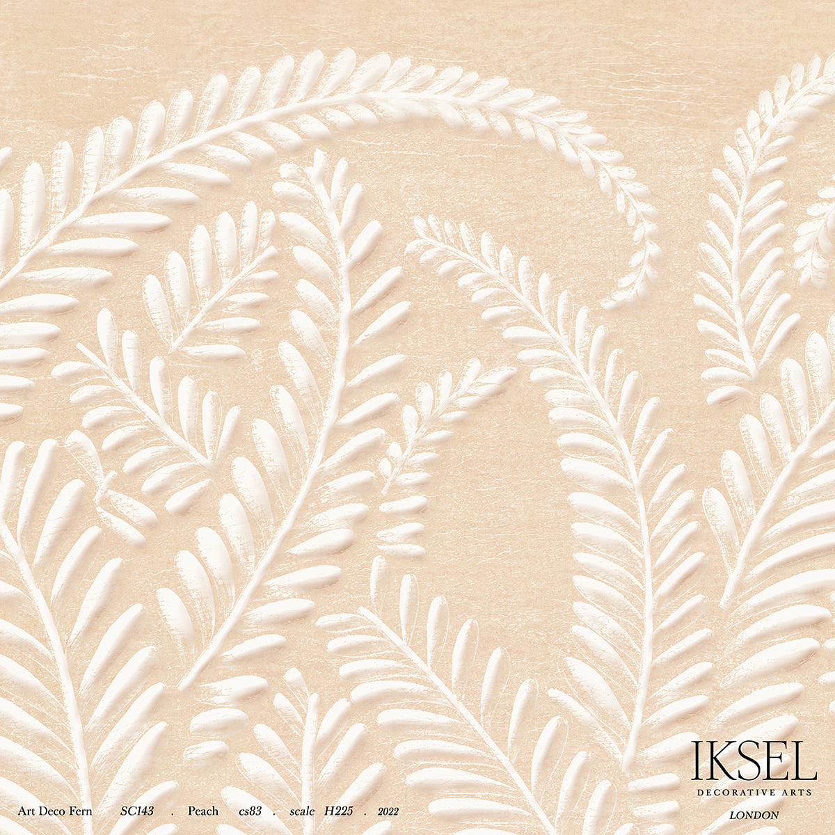 Schumacher Art Deco Fern Peach Wallpaper IK7102