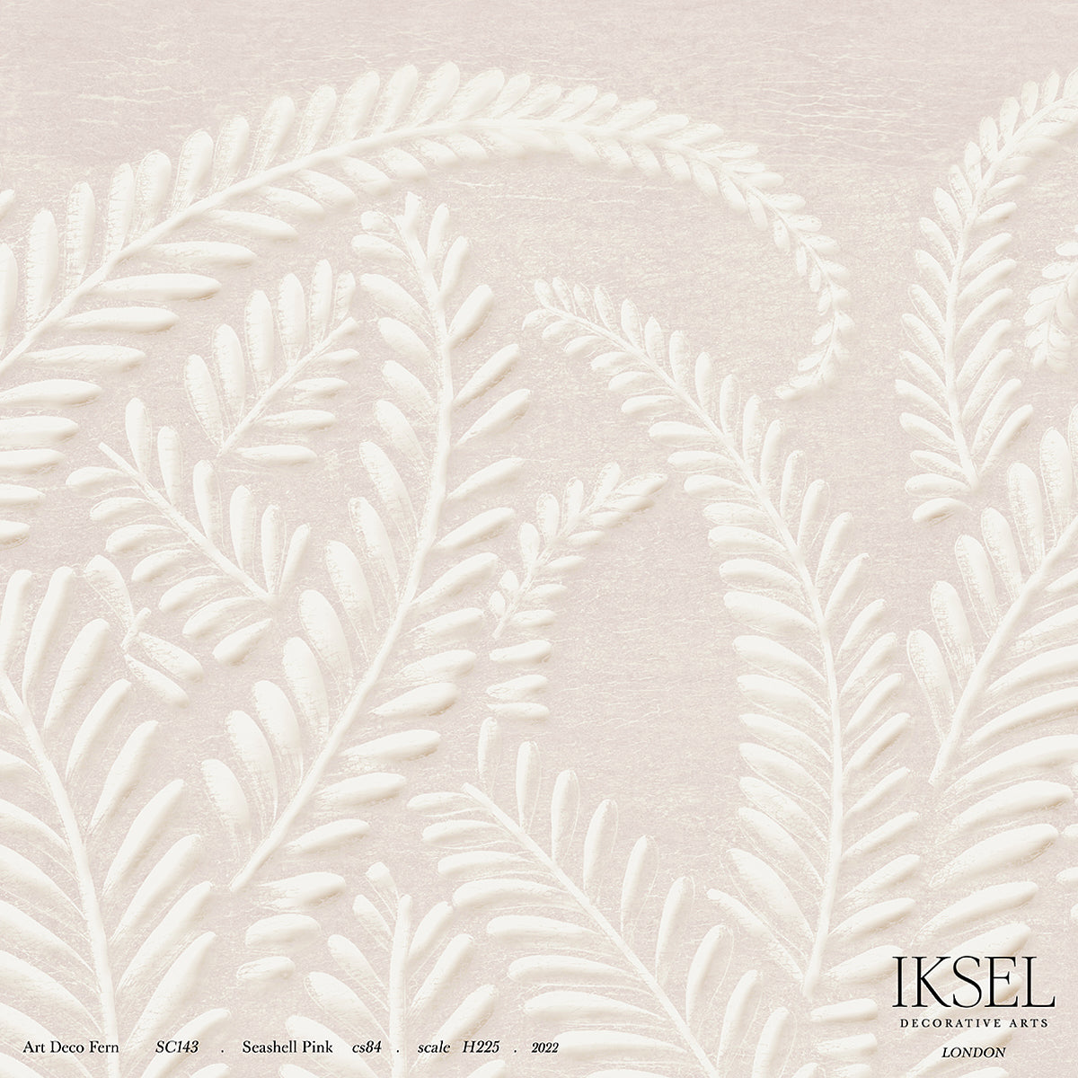 Schumacher Art Deco Fern Seashell Pink Wallpaper IK7103