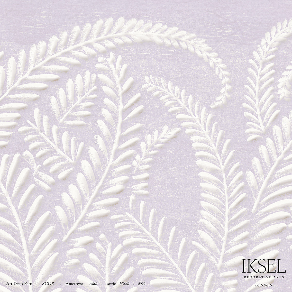 Schumacher Art Deco Fern Amethyst Wallpaper IK7104