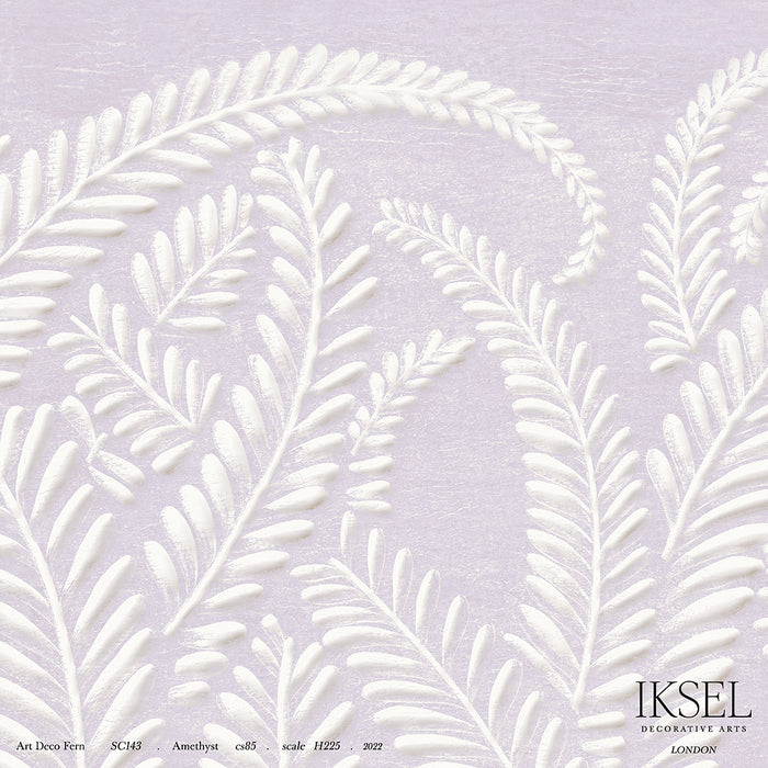 Schumacher Art Deco Fern Amethyst Wallpaper IK7104