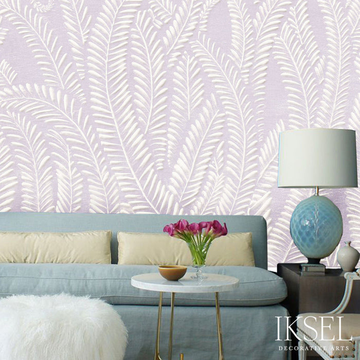 Schumacher Art Deco Fern Amethyst Wallpaper IK7104