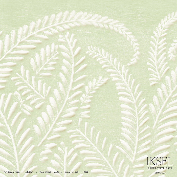 Schumacher Art Deco Fern Sea Weed Wallpaper IK7105