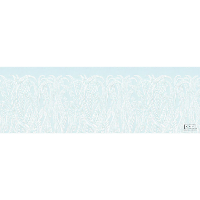 Schumacher Art Deco Fern Ice Blue Wallpaper IK7107