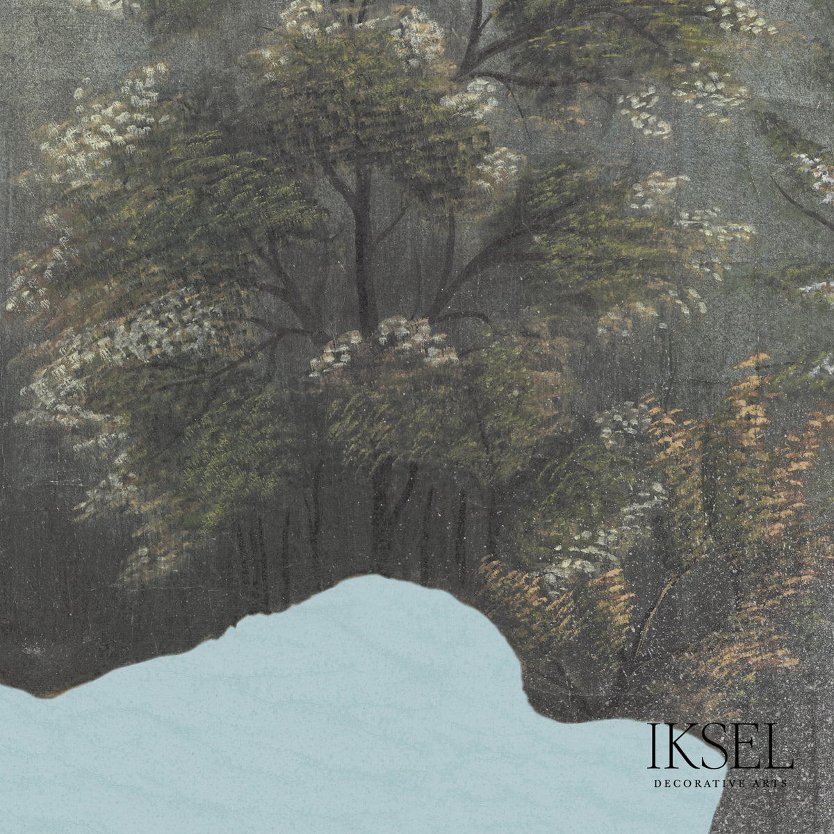 Schumacher Japanese Mountains Frost Blue Wallpaper IK7300