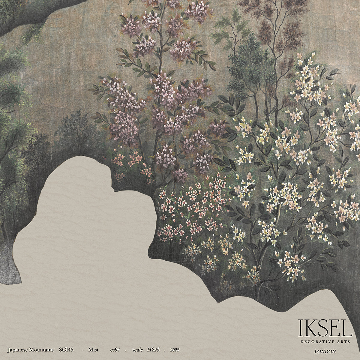 Schumacher Japanese Mountains Mist Wallpaper IK7303