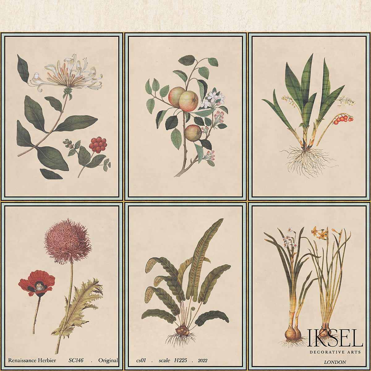 Schumacher Renaissance Herbier Original Wallpaper IK7400