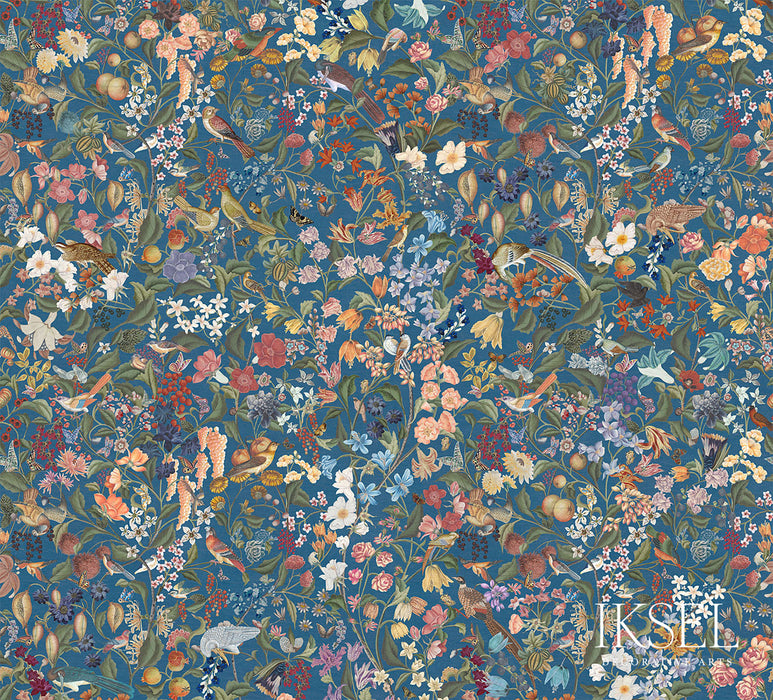 Schumacher Blooming Fantasy Lapis Blue Wallpaper IK8002