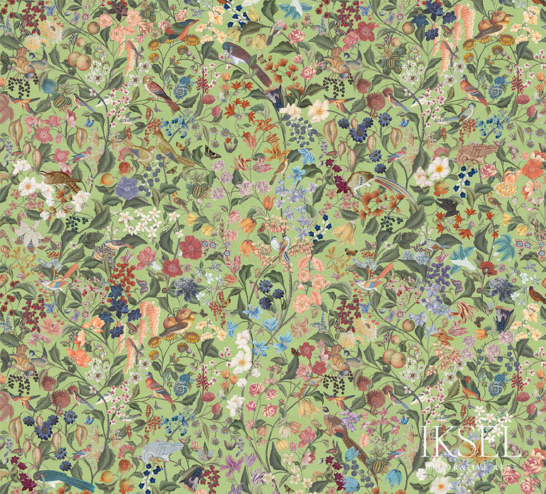 Schumacher Blooming Fantasy Pear Green Wallpaper IK8007