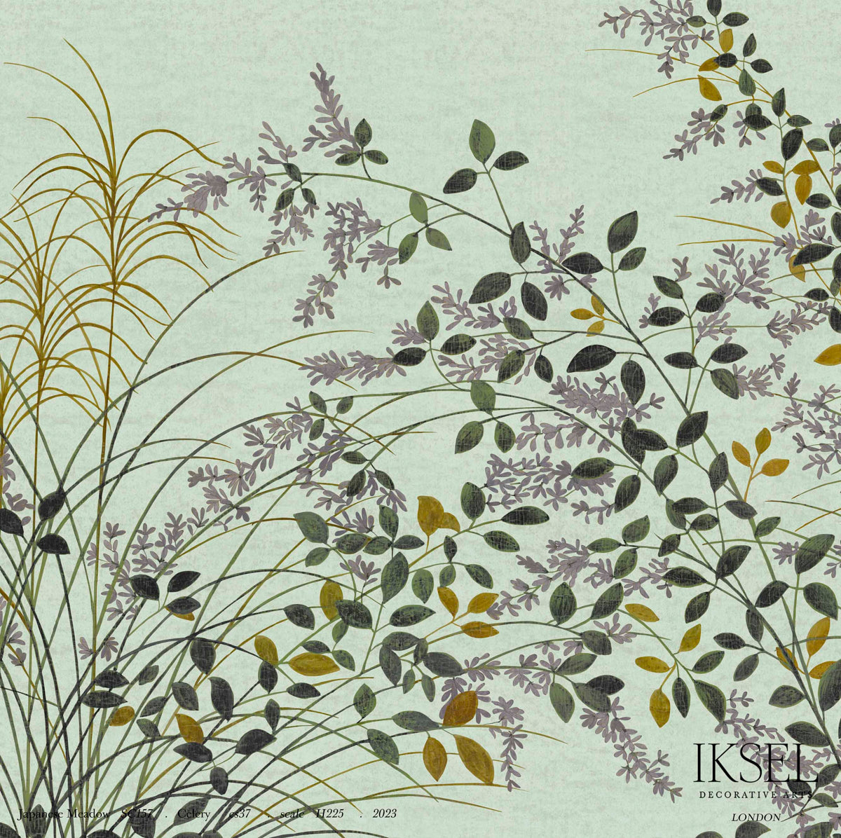 Schumacher Japanese Meadow Celery Wallpaper IK8201