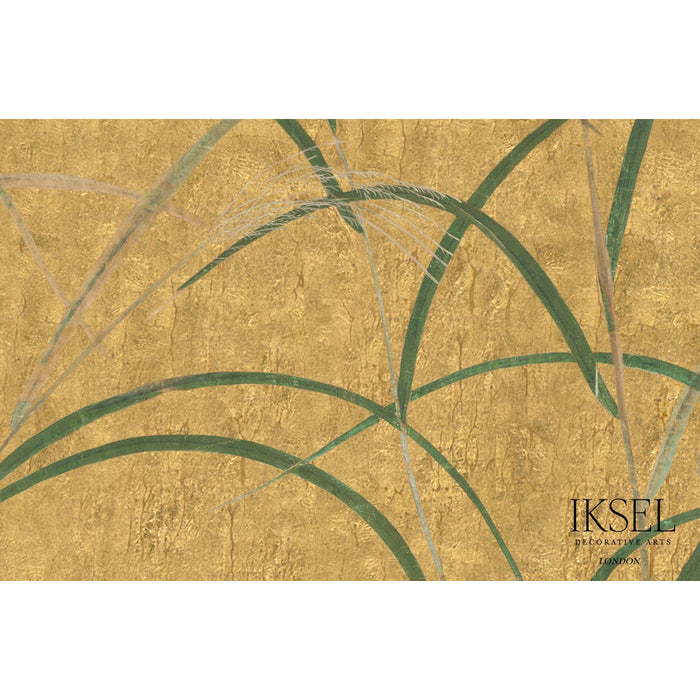 Schumacher Japanese Grass Crackled Gold Wallpaper IK8302