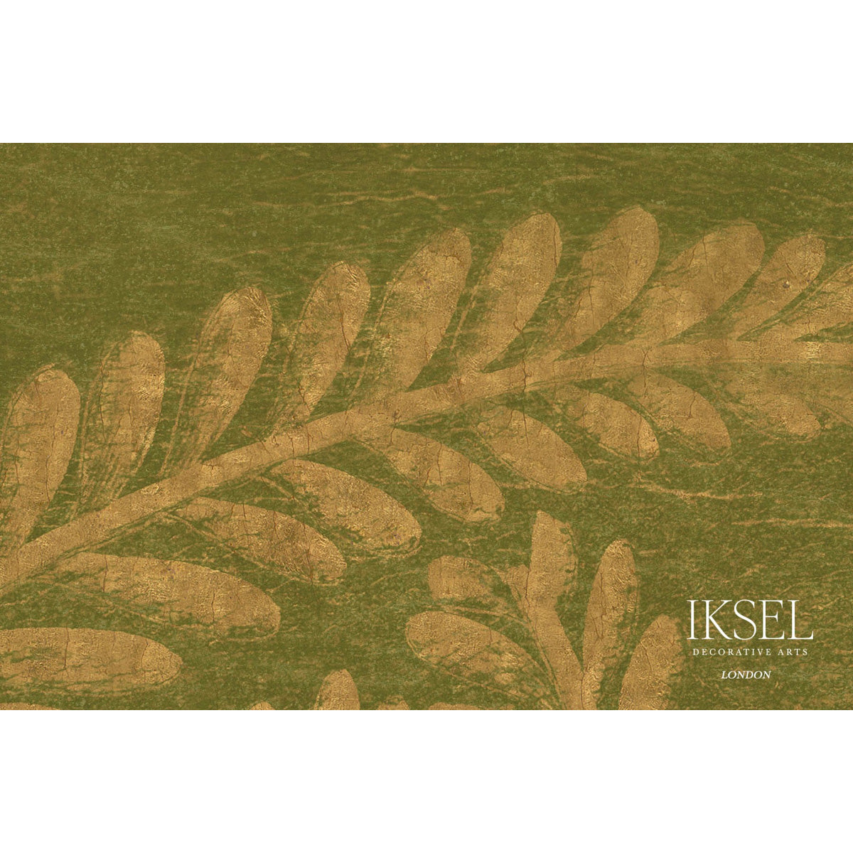 Schumacher Art Deco Golden Fern Golden Green Wallpaper IK8400