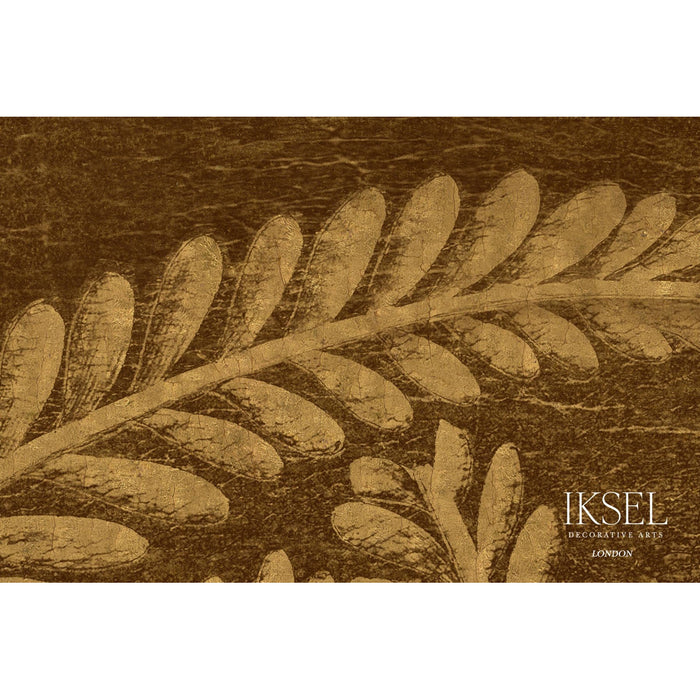 Schumacher Art Deco Golden Fern Golden Brown Wallpaper IK8401