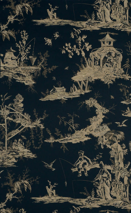 Boussac Kanawa Black Ivory Wallpaper Sample W4515B07