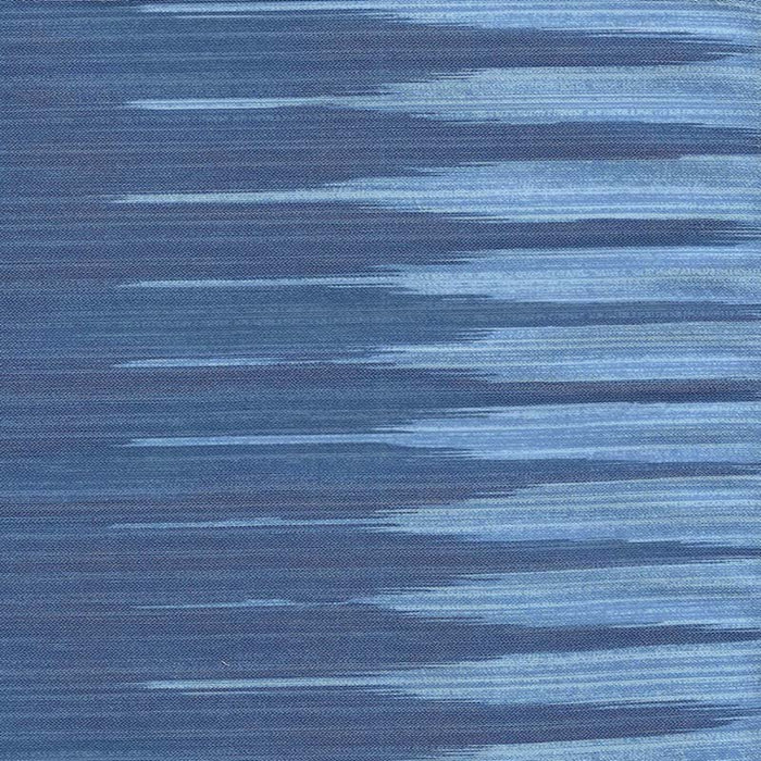 Quadrille Ikat Stripe Two Color Sea Blue / Pale Blue Fabric Sample 306580F-02