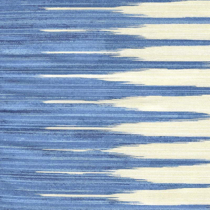 Quadrille Ikat Stripe Two Color Sea Blue / Pale Ivory Fabric Sample 306580F-03