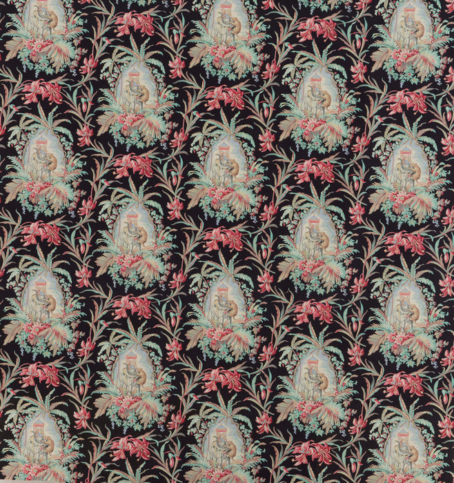 Le Manach Les Elephants Noir Fabric L4174001