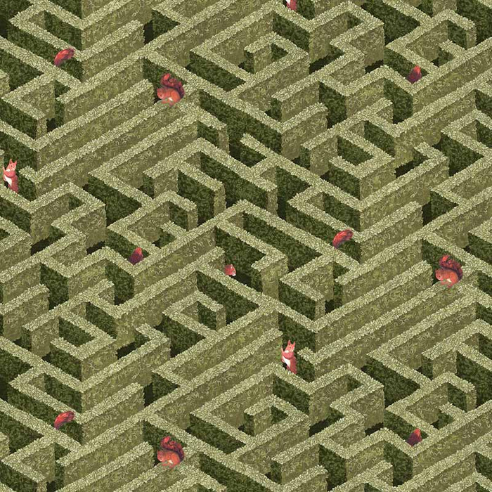 Kravet Couture Labyrinth With Squirrels 1 Wallpaper Sample JMW1008.01.0