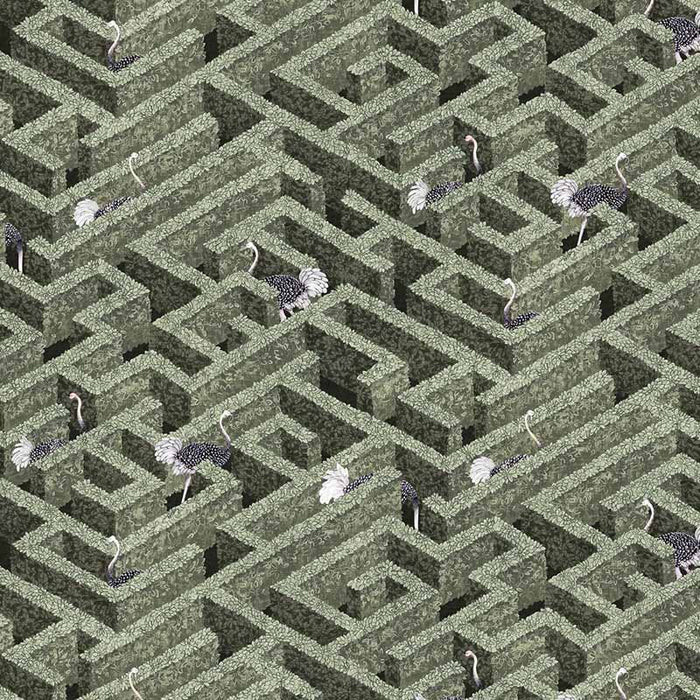 Kravet Couture Labyrinth With Ostriches 1 Wallpaper Sample JMW1010.01.0