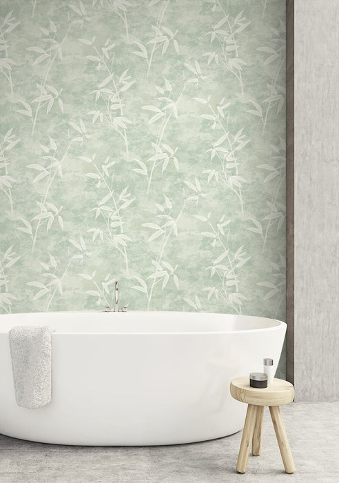 Seabrook Designs Honshu Bamboo Seafoam Wallpaper JP10904