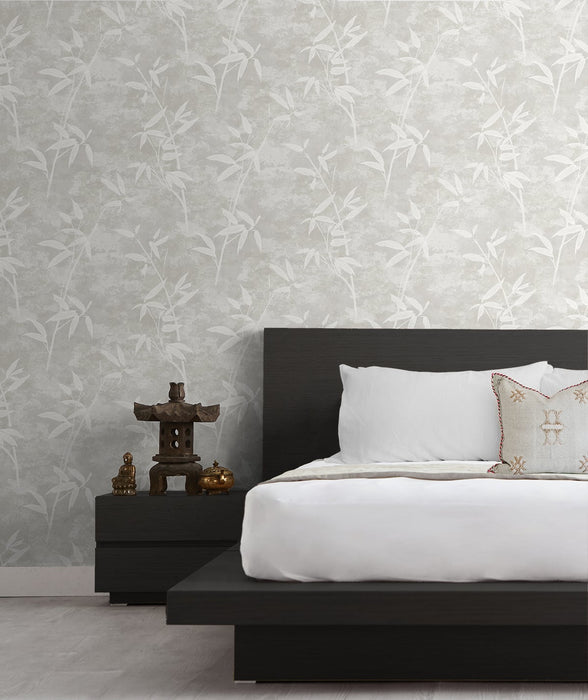 Seabrook Designs Honshu Bamboo Henon Gray Wallpaper JP10908