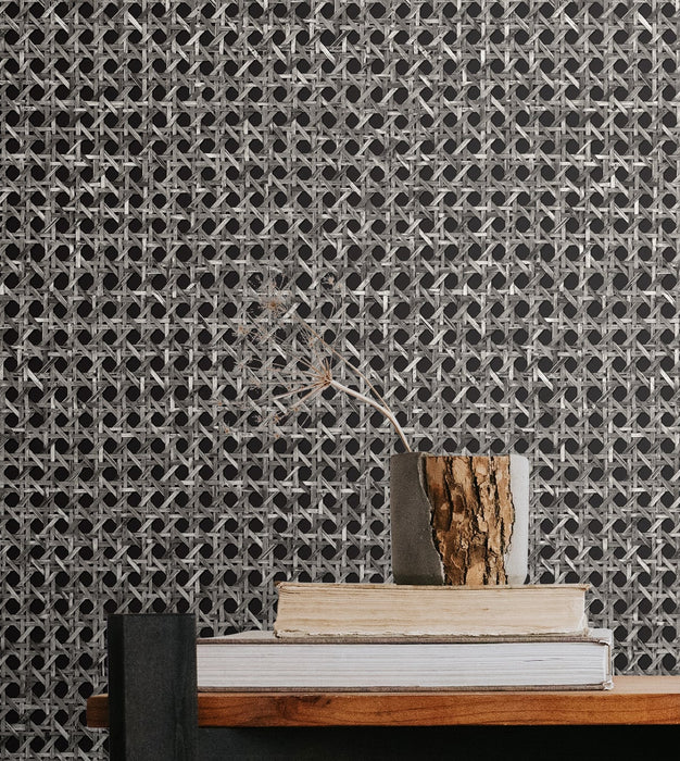 Seabrook Designs Mika Onyx Wallpaper Sample JP11200