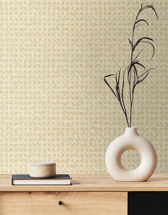 Seabrook Designs Mika Wheat Wallpaper Sample JP11203