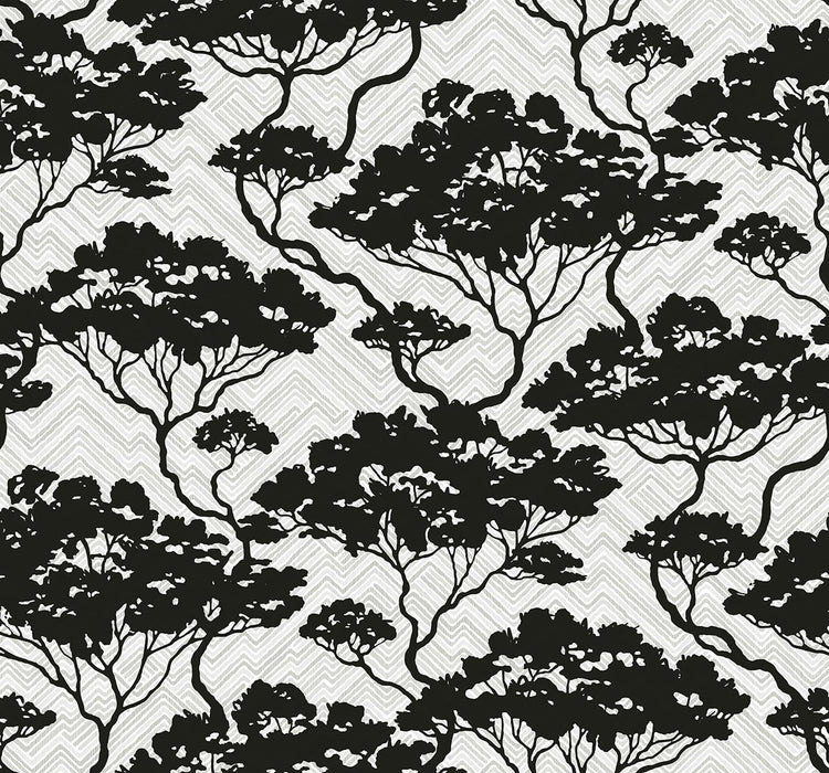 Seabrook Designs Nara Stringcloth Onyx & Fog Wallpaper Sample JP11700