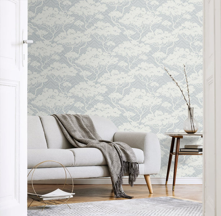 Seabrook Designs Nara Stringcloth Blue Mist Wallpaper JP11702